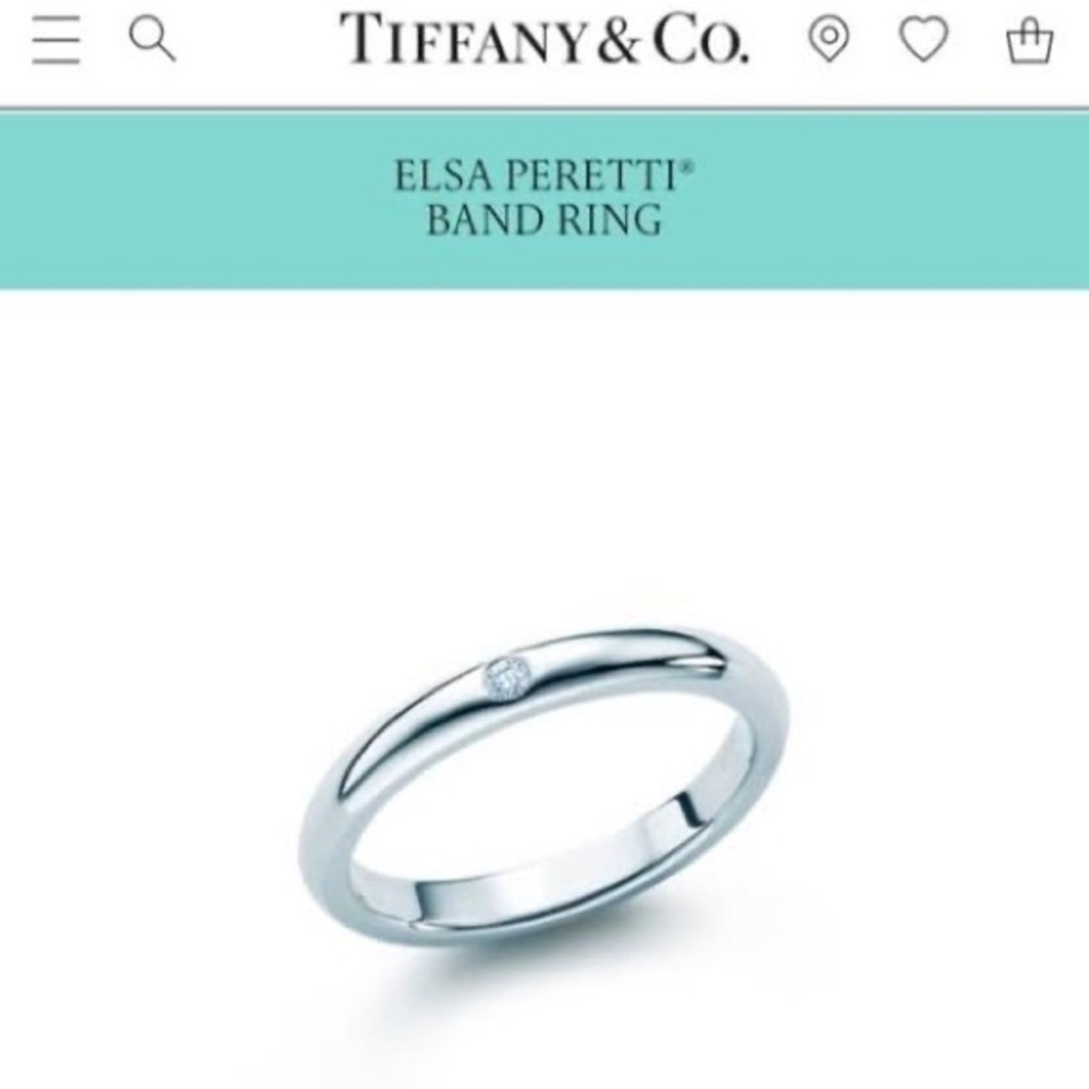 Tiffany & Co. Silver & Diamond Elsa Peretti Ring